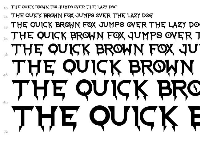 Ride the Lightning font waterfall